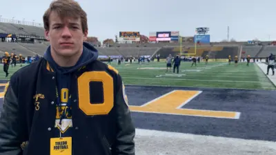 Tate Myre poses at a Toledo game
