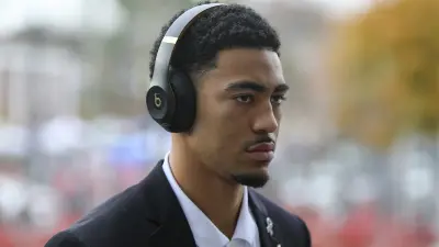Bryce Young wearing headphones