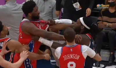 Joel Embiid's altercation with Montrezl Harrell