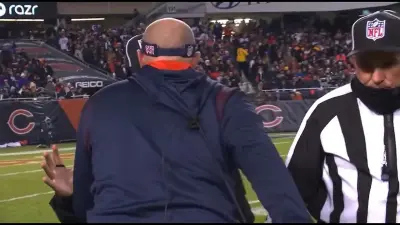 Matt Nagy yelling at referees