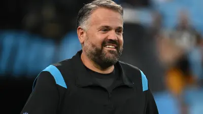 Matt Rhule in Panthers gear