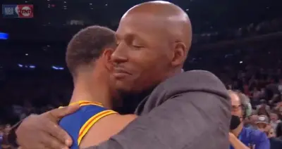 Ray Allen and Steph Curry hug