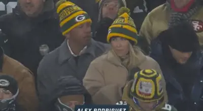 Alex Rodriguez at the Packers game