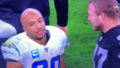 Austin Ekeler reacts to Trent Sieg