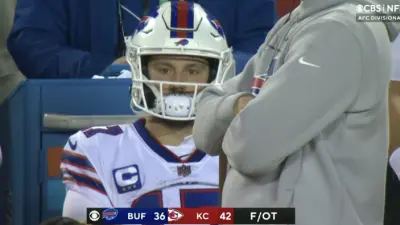 Josh Allen sitting