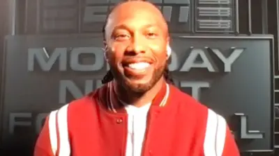 Larry Fitzgerald on set