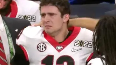 Stetson Bennett cries