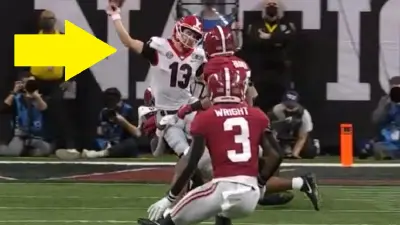 Stetson Bennett loses a ball