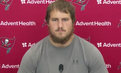 Ali Marpet at a press conference