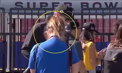 A photographer fell while taking a picture of Matthew Stafford