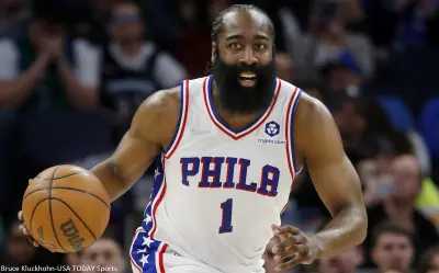 James Harden dribbles