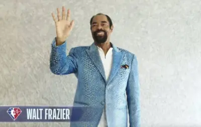 Walt Frazier in a colorful jacket