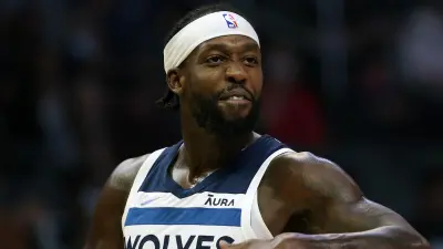 Patrick Beverley reacts to a play