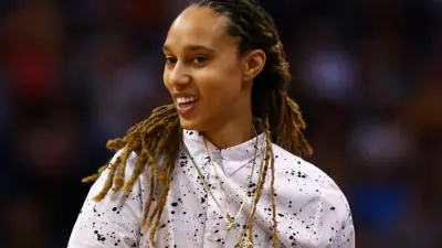 Brittney Griner looking on