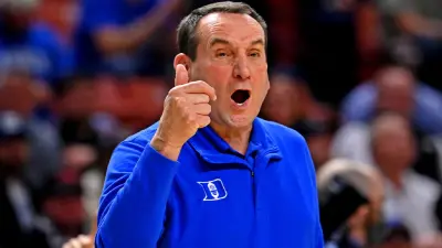 Coach K in blue