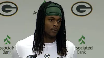 Davante Adams with the media