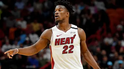 Jimmy Butler points on the court