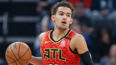 Trae Young handling the ball
