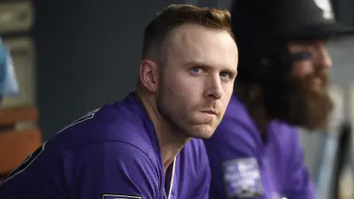 Trevor Story in the dugout