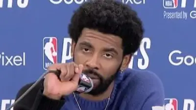 Kyrie Irving giving an interview