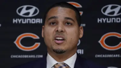 Bears GM Ryan Poles meets with the media
