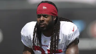 Richard Sherman on the practice field