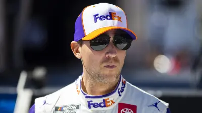 Denny Hamlin with a serious look