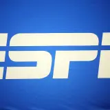 A blue and white ESPN logo