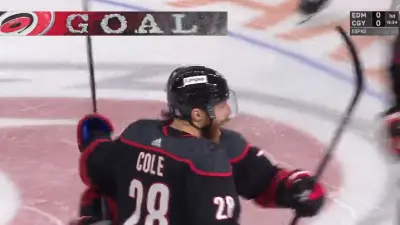 Hurricanes players celebrate after a goal