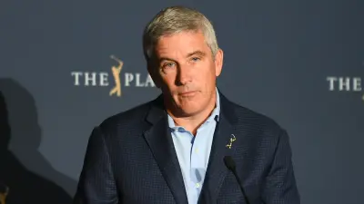 Jay Monahan talks with the media