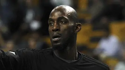 Kevin Garnett looking on