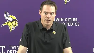 Kevin OConnell at a Vikings press conference