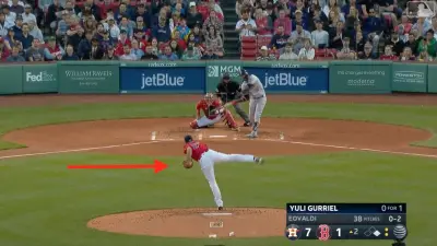 Nathan Eovaldi throwing the ball
