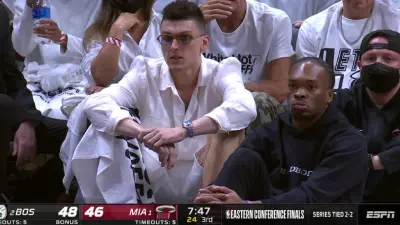 Tyler Herro on the sidelines