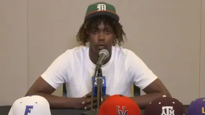 Jaden Rashada at a press conference