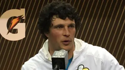Luke Kuechly at the Super Bowl