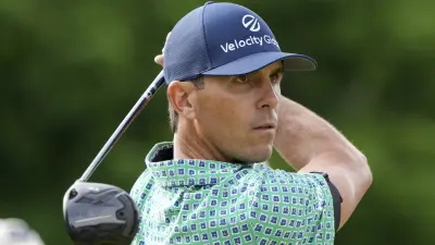 Billy Horschel watches a drive