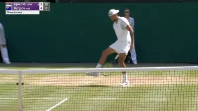 Nick Kyrgios goes between the legs