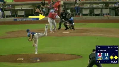 Chandler Redmond hitting a three-run home run to complete the "home run cycle."