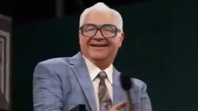 FOX's Harry Caray hologram as seen during the "Field of Dreams" game.