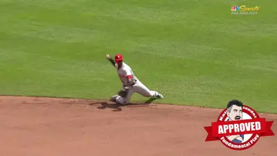 NBC Sports Philadelphia using their "Keith Hernandez Approved Fundamental Play" graphic.