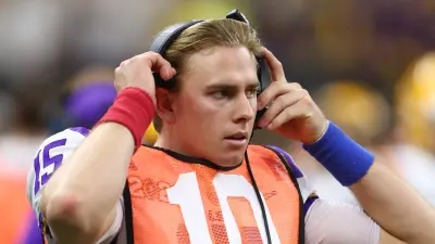 Myles Brennan with a headset