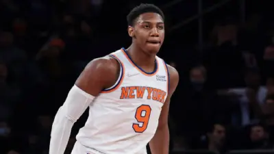 RJ Barrett in a Knicks uniform