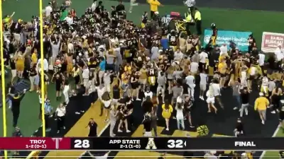Appalachian State fans celebrate