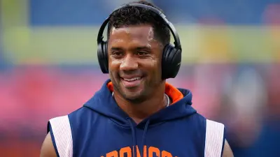 Russell Wilson with headphones on