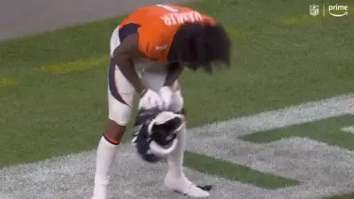 KJ Hamler slams his helmet in frustration