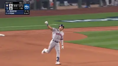 Jeremy Pena with a fist in the air
