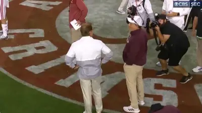 Jimbo Fisher and Nick Saban meet