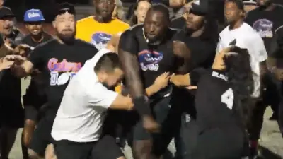 LeGarrette Blount throws a punch
