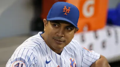 Luis Rojas in his Mets uniform
